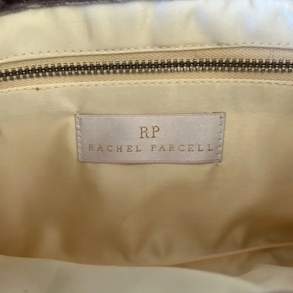 Rachel Parcell Velvet Beaded Mauve Glitter Bow Clutch Evening Bag